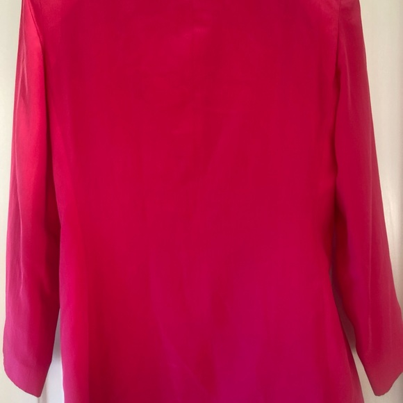 Anne Klein II Blazer Silk Hot Pink Single Breast 1 Button SZ 6 Pockets VINTAGE - Picture 2 of 6